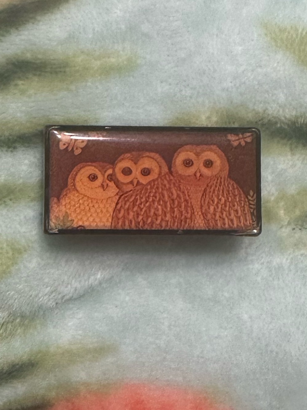 Vintage Owl Trinket Box Mini Lacquer Antique Keepsake Jewelry Retro Owl Decor
